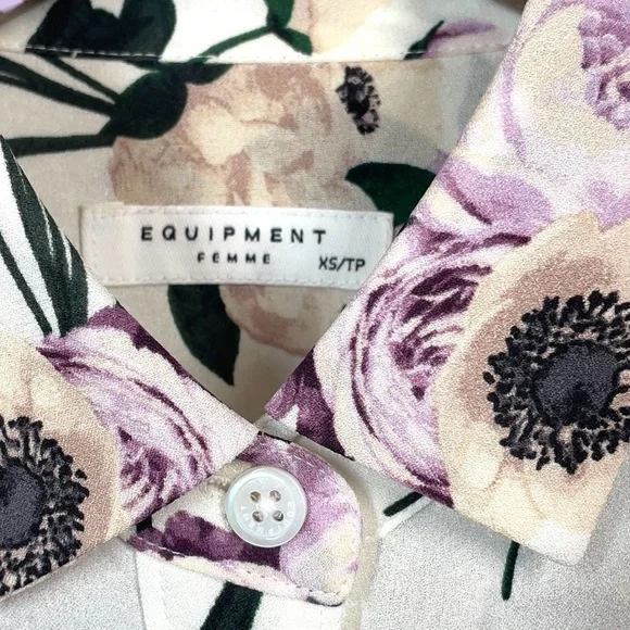 Equipment Liana Floral Print 100% Silk Blouse XS